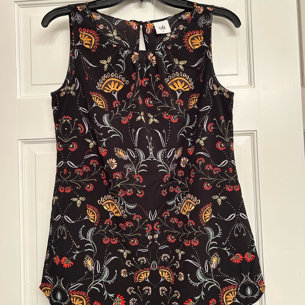 CAbi Black Multicolor blouse
